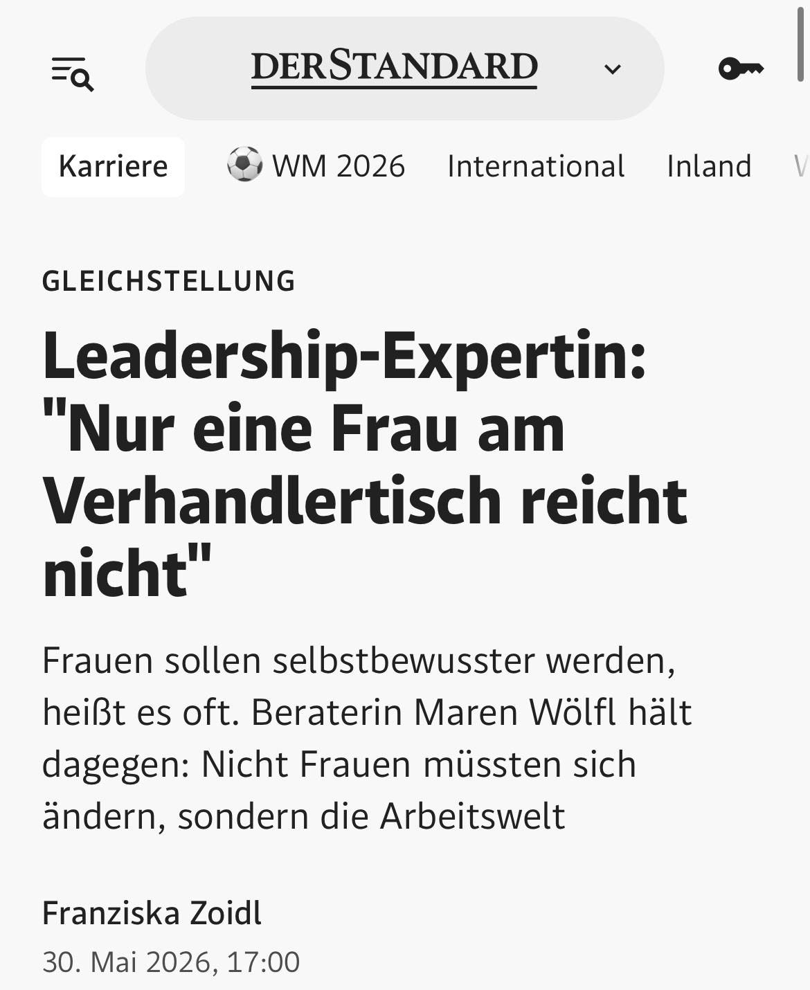 Leadership-Expertin Nur eine Frau am Verhandlertisch reicht nicht - Karriere - derStandard.at › Karriere